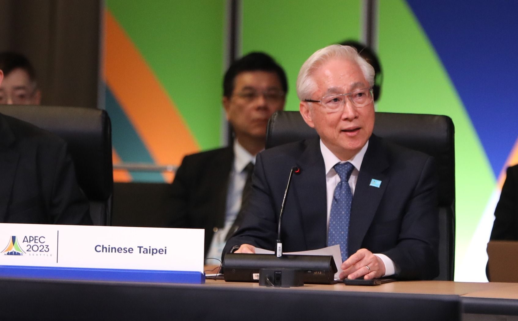 吳政忠政委於部長級「災害管理首長論壇」代表臺灣發言 (APEC秘書處提供)
