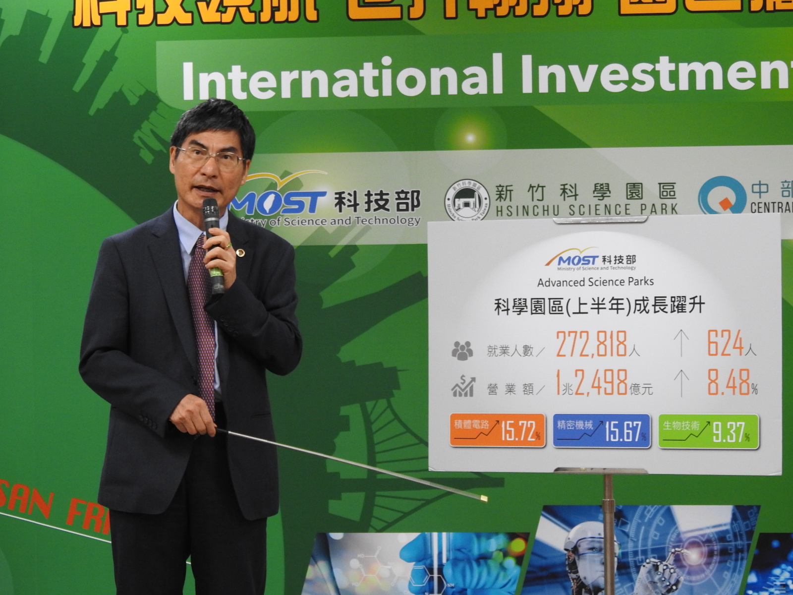 科技部陳良基部長說明107上半年園區營運成效